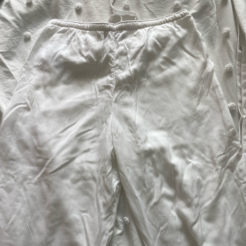 Hollister White Linen Pants